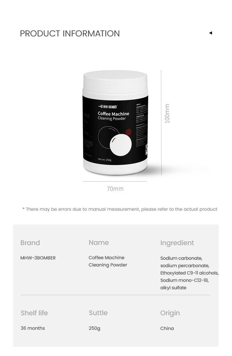 MWH-3Bomber Coffee Machine Cleaning Powder 250g