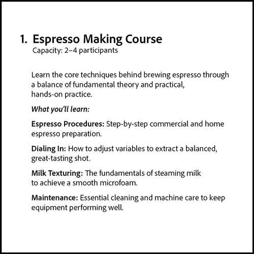 Coffee Knowledge & Interest Courses